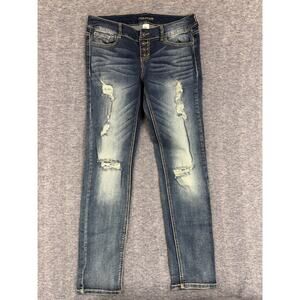 Maurices Skinny Medium Wash Jeans Faded Distressed Women's Size 9/10 Regular